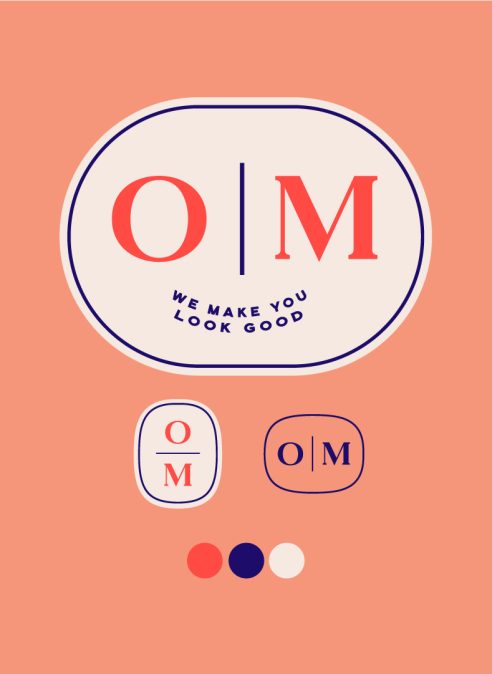 Over In Marketing brand identity featuring the OIM logo and visual system